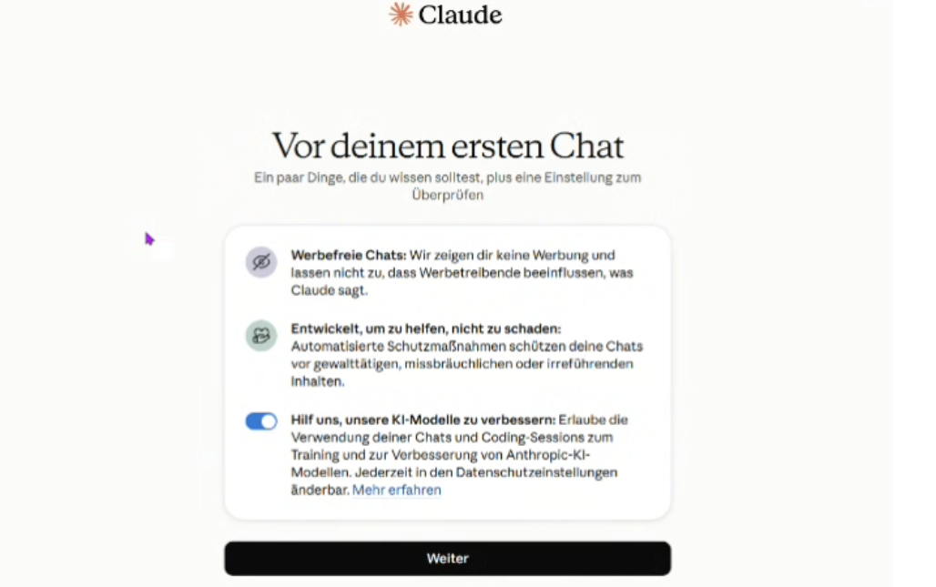 Daten nicht für KI nutzen