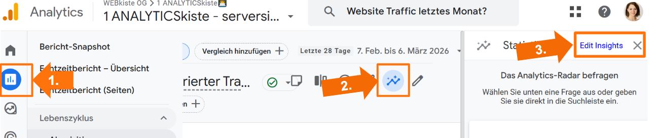 Edith Insights Einstellung in GA4