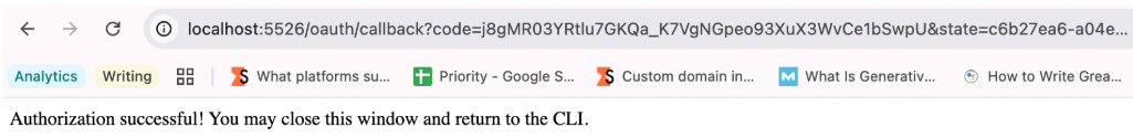 Erfolgreiche Google Authentifizierung mit Claude