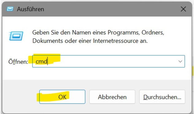 Windows-Taste + R drücken