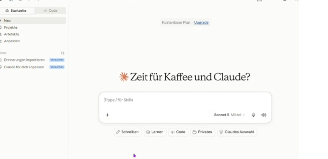 Zeit für Kaffee und Claude