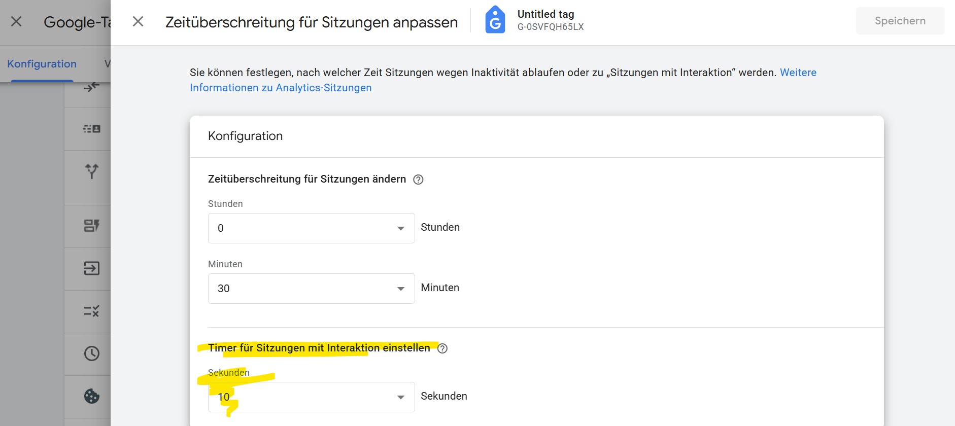 Zeitüberschreitung für Sitzung in Google Analytics anpassen