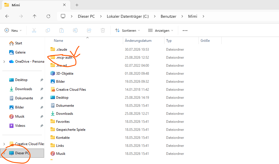 mcp-auth Ordner löschen